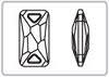 SWAROVSKI 3251 Space Cut Sew On Rhinestones 18x9mm Antique Pink Unfoiled